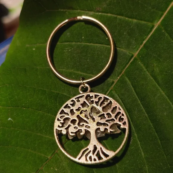 Tree of Life Keychain with Crystal Accents - Picture 2 of 3
